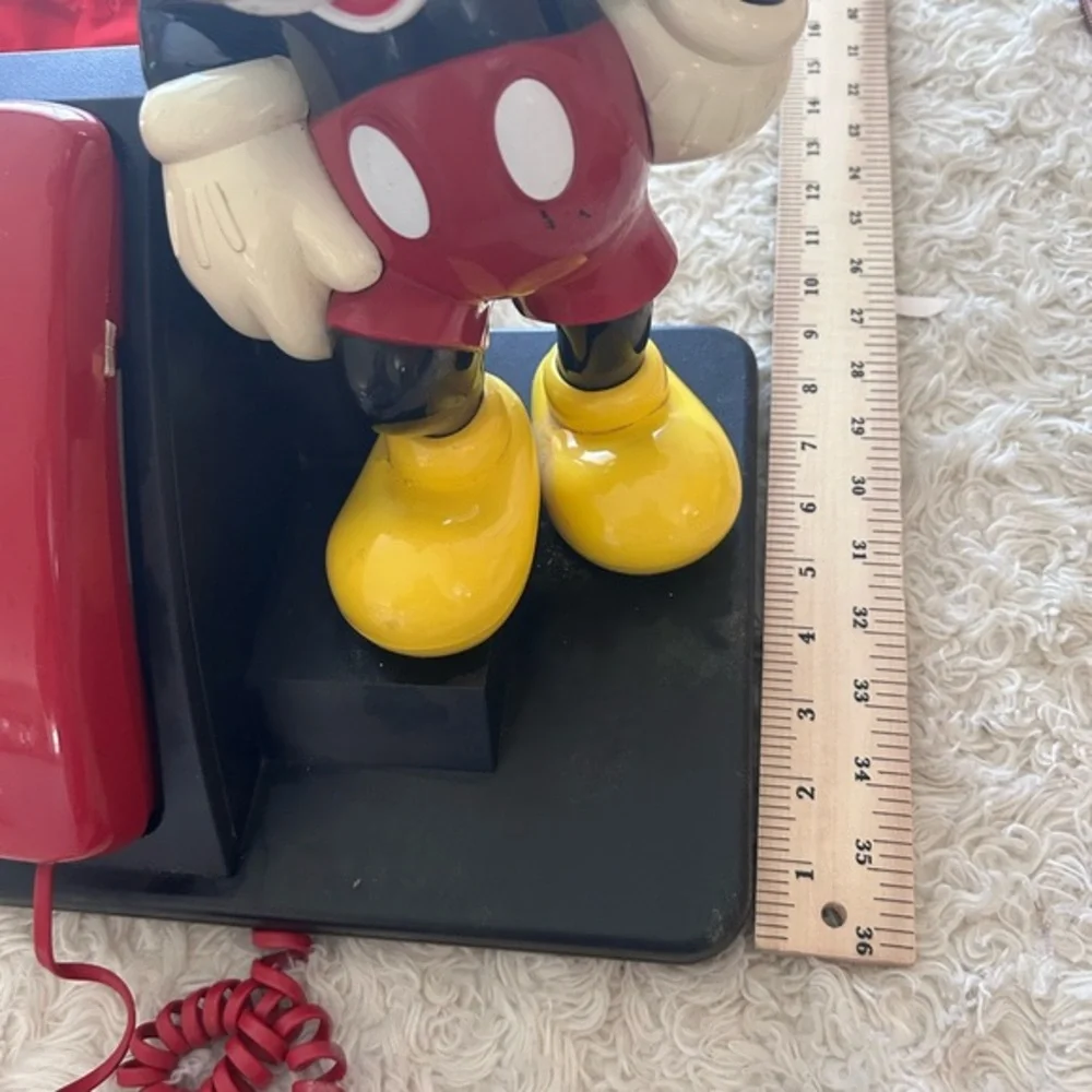 Vintage Mickey Mouse Phone with Red and Yellow Accents‎